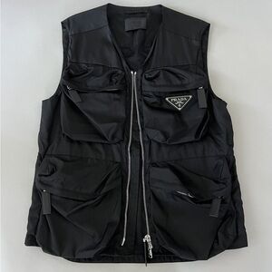 Prada Men’s Black Re-Nylon Cargo Vest in Pristine Condition